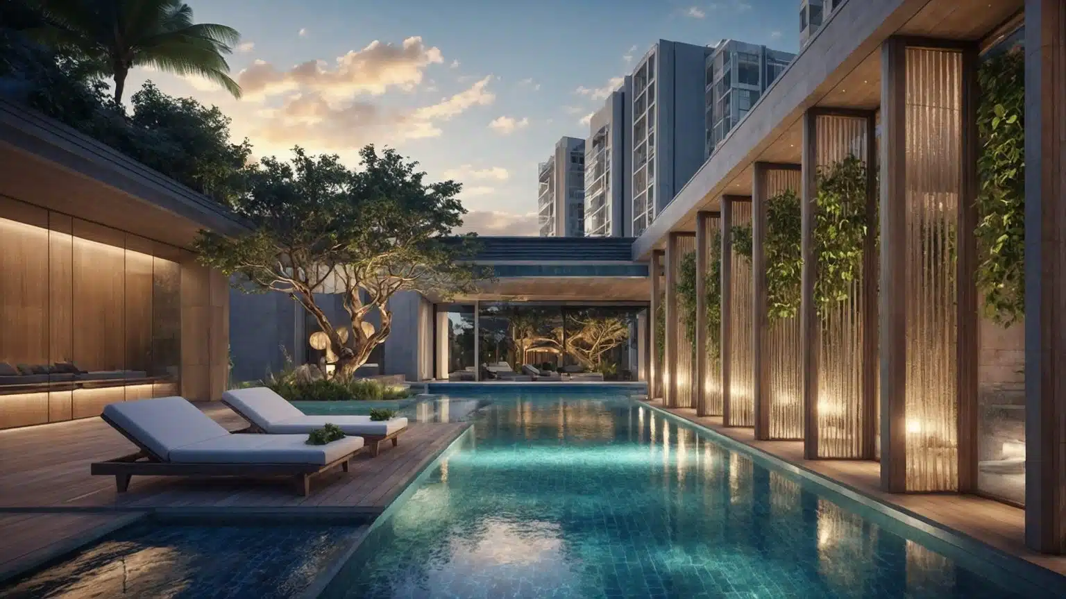 Sunken Seating By The Pool